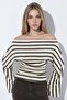 Striped Boat Neck Long Sleeve T-Shirt - 4