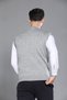 Light Gray Men's Dad and Middle-Aged Knitted Patterned Acrylic Thick Textured V-Neck Knitwear Sweater - 6