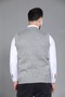 Light Gray Men's Dad and Middle-Aged Patterned Acrylic Thick Textured V-Neck Knitwear Sweater - 4