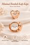 Curved Heart Earrings in Rose Gold Color, Suitable for Daily Use - 7