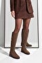 Women's Belt Buckle Casual Boots Alges Tobacco Brown Suede - 3