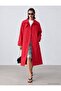 Original Model Raglan Sleeve Red Long Trench Coat - 7