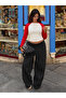 Women's High Waist Folded Detailed Wide Leg Sweatpants - 2