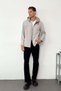 Men's Hooded Zippered Softshell Coat Gray -Â 27K 6044-1 - 3