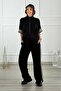 Black Half-Pleated Modal Suit - 3