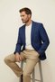 Interview Poliviscon Textured Fabric Parliament Blue Jacket - 5