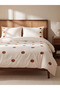 Lcw Home Beige Pumpkin Printed Double Cotton Duvet Cover Set
