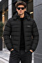 New Now Men's Black Winter Thick Waterproof Inflatable Coat - 2
