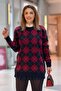 Navy Blue Red Oxford Sweater