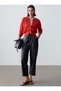 Faux Leather Trousers with Elastic Waist - 4