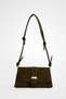 Suede Parma Clamshell Buckle Women's Shoulder Bag Adjustable Long Strap Crossbody Bag - 2