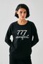 Women's Black Manifest Oversized 2 Thread Tracksuit Home Wear Set - 5