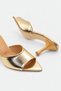 Women's Heeled Gold Slippers - 5