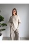 Asymmetrical Cut Boat Neck Ribbed Stylish Sweater - 3