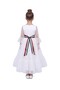 Girls 2-in-1 White Swiss Dot Tulle Maxi Dress with Removable UAE Flag Belt - 3
