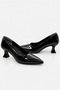 Low Heel Goblet Heel Black Patent Leather Women's Shoes Alya - 7