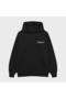 Women's Men's Unisex Essential Text Patterned Printed 100% Cotton Oversize Hooded Sweatshirt with Hood - 6