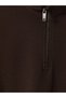 Brown Mock Neck Men's Thick Sweatshirt - 7