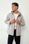 Men's Hooded Zippered Softshell Coat Gray -Â 27K 6044-1
