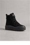 Black Suede Thick Soled Lace-Up Women's Casual Daily Boots with Fur Inside
