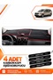 Dacia Lodgy (2010-2017) Compatible Front Glove Box Protection Cover Carpet Cover - Black-Red - Da007