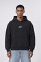 Men's Lake Como Patch Detailed Oversize Hoodie Black - 2