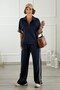 Navy Blue Half-Patch Modal Suit - 2