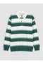 Lcw Kids Green Striped Long Sleeve Boy's T-Shirt - 3