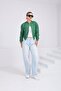 Women's Stand Collar Bomber Jacket with Pockets and Elastic Waist - 6