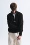 Zipper Closure High Collar Sweatshirt - 3