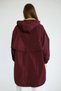 Robi̇n Women's Hooded Oversized Trench Coat with Slits on the Sides and Raglan Sleeves - 6