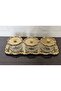 Lalezar Full Gold Bowl Set with Tray & Sugar Bowl & Serving Plate & Snack Bowl - 4