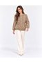 Women's Pearl Detailed Buttoned Crew Neck Long Fleece Knitwear Jacket - 5