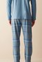 Men's Blue Plaid Pattern Pajama Bottoms - 3