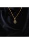 Natural Sapphire Stone Gold Color Steel Chain Women's Necklace - 3