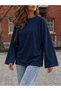 Women's Soft Crew Neck Oversized Fleece Inside Long Wide Sleeve Sweatshirt - 2