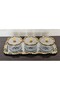 Lalezar Gold-Silver Bowl Set with Tray & Sugar Bowl & Serving Plate & Snack Bowl - 6