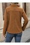 Women's Long Sleeve Open Front Collar Suede Jacket - 3