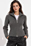 Women's Anthracite Double Zippered Soft Textured Knitwear Cardigan - 5