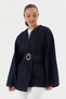 Belted Denim Jacket Blue - 2