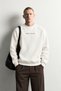 Men's Printed Crew Neck Oversized Sweatshirt with Back Frame Print - 5