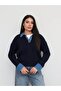 Buttoned Denim Detail Knitwear Sweater