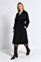 Belted Seasonal Long Trench Coat Lby0090 Black - 2
