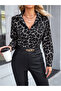 Women's long sleeve leopard print modal shirt blouse with collar and front button closure - 2
