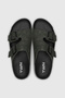 Khaki Double Buckle Slippers - 3