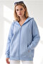 Women's Baby Blue Hooded Kangaroo Pocket Oversize Basic Sweatshirt Swt-19000801 - 3