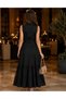Women's Sleeveless Collared Buttoned Waist Belted Long Tricot Dress - 4