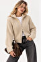 Women's Stone Double Zipper Soft Textured Knitwear Cardigan - 2