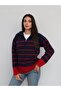 Half-Zip Striped Knit Sweater