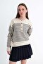 Buttoned Striped Knit Sweater K3544 - 2